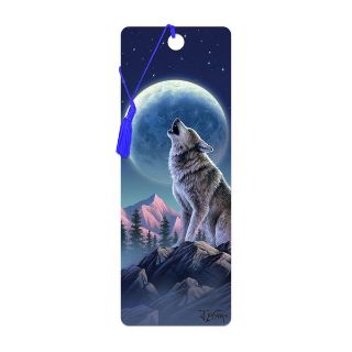 Obrázek z Záložka 3D 15,5x5,7cm - vlk vyjící na měsíc (25) 