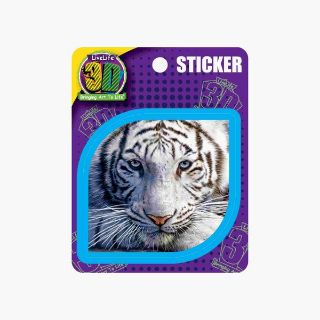 Obrázek z Nálepka 3D 9x11cm - tygr bílý 